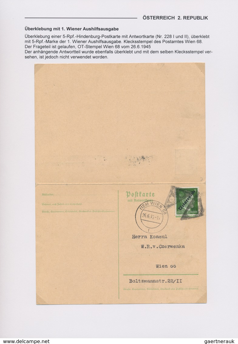 Österreich: 1945, 1.WIENER AUSHILFSAUSGABE, attraktive Spezialsammlung mit Frankaturen der 5 Pfennig