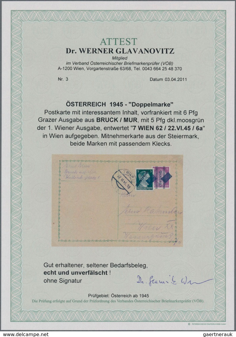 Österreich: 1945, MITNEHMER-POST, Interessantes Konvolut Mit 15 Belegen Der Sog. "Mitnehmer-Post". B - Colecciones