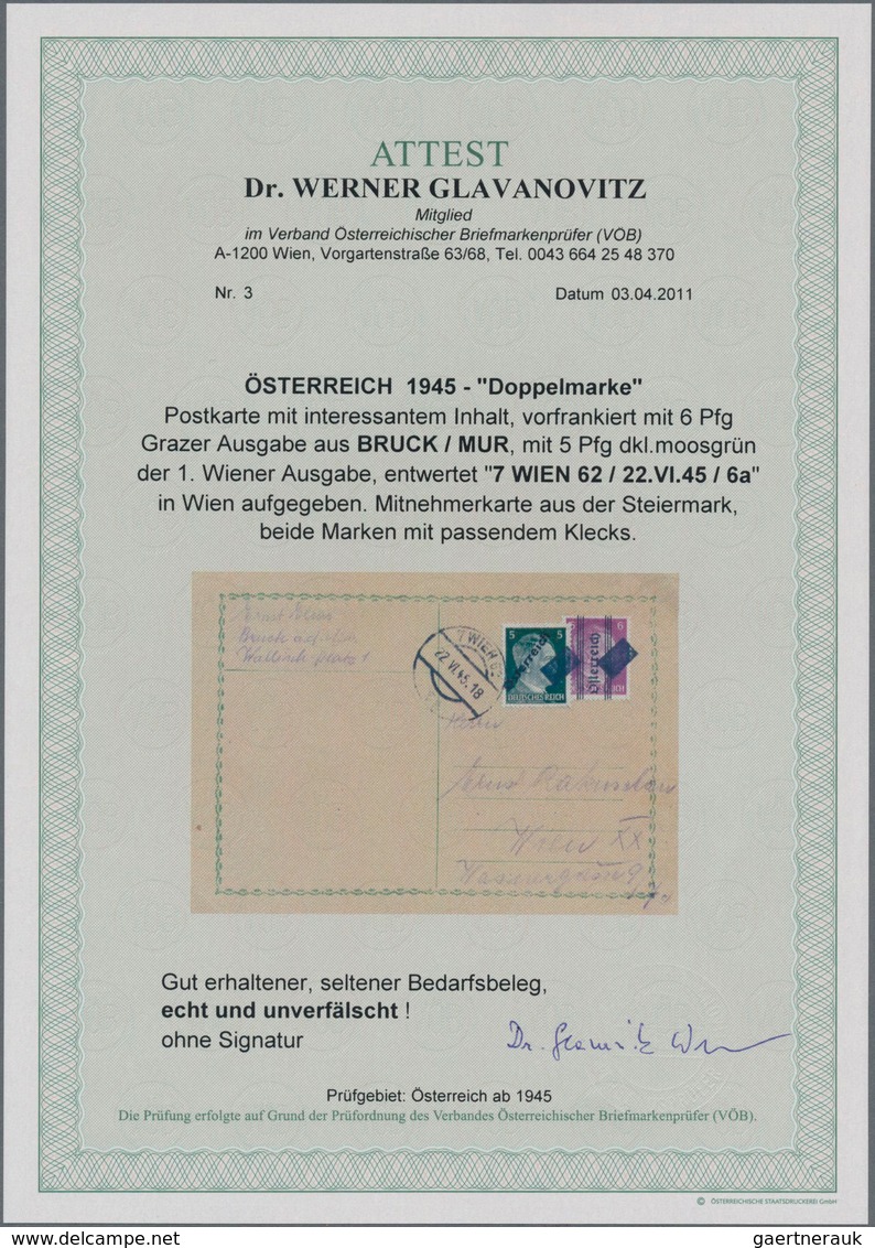 Österreich: 1945, MITNEHMER-POST, Interessantes Konvolut Mit 15 Belegen Der Sog. "Mitnehmer-Post". B - Colecciones