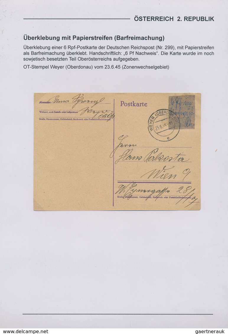 Österreich: 1945, NOTMAßNAHMEN Auf Ganzsachen Des Dt.Reiches: Gehaltvolle Sammlung Mit 22 Belegen, D - Colecciones