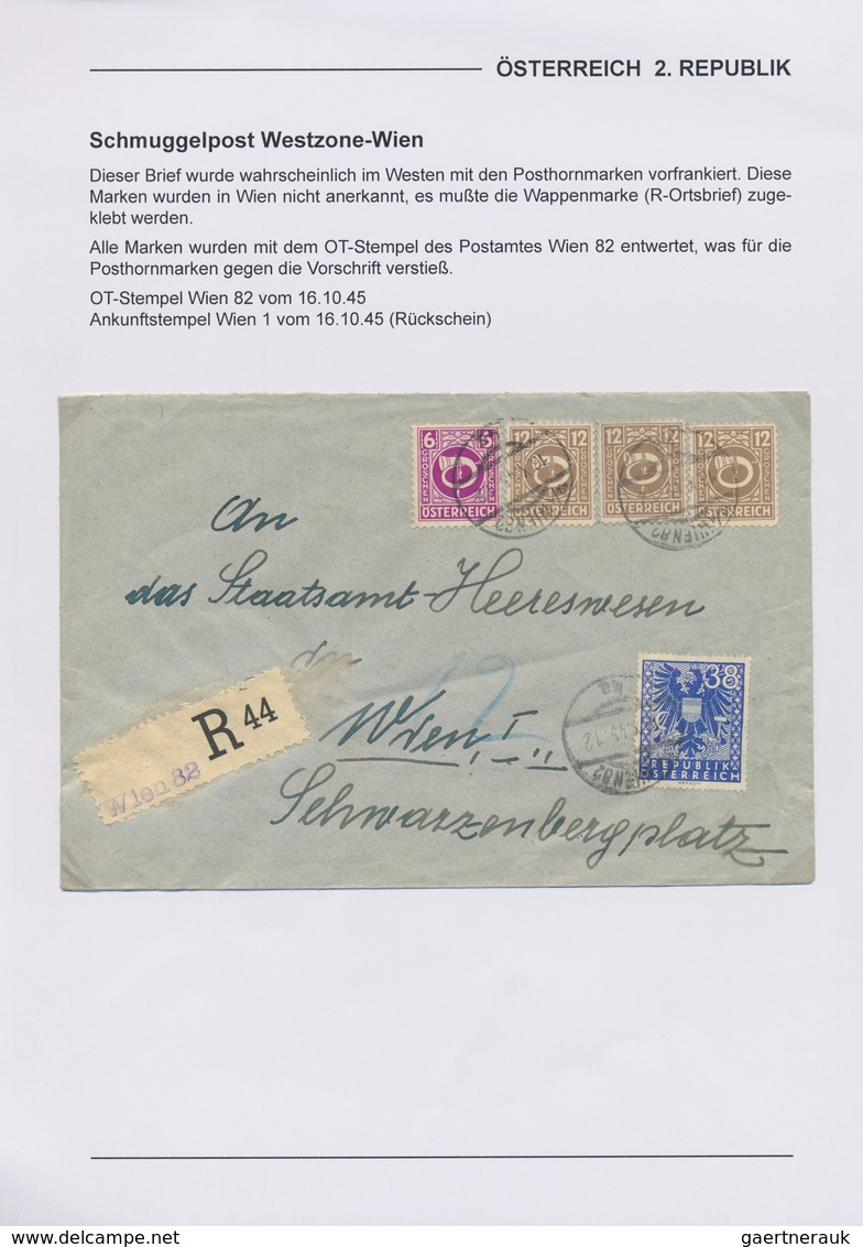 Österreich: 1945, SCHMUGGELPOST, Hochwertige Partie Mit 18 Belegen, Dabei Geschmuggelte Post Aus Den - Collections