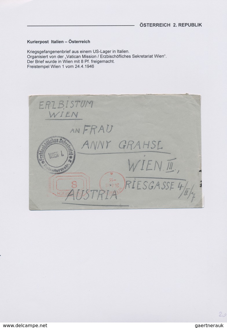 Österreich: 1945/1946, KURIERPOST, Interessante Sammlung Mit 24 Durch Kurierdienste Beförderte Beleg - Sammlungen