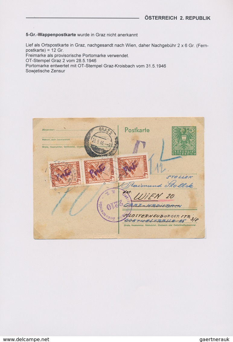 Österreich: 1945/1947, FREIMARKEN WAPPEN / SOWJETISCHE ZONE, Gehaltvolle Spezialsammlung Mit Marken - Collections