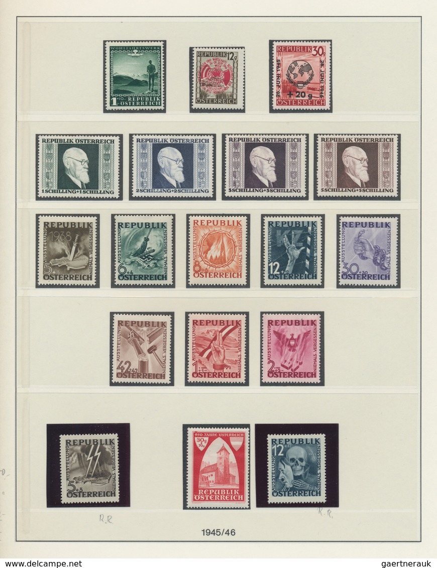 Österreich: 1945/2000, In Den Hauptnummern überkomplette Postfrische Sammlung In Vier Lindner-Falzlo - Sammlungen