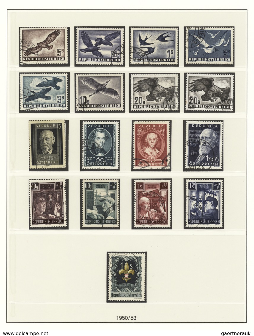 Österreich: 1945/2005, Saubere Gestempelte Sammlung In Sechs Lindner-Falzlos-T-Ringbindern, Augensch - Colecciones