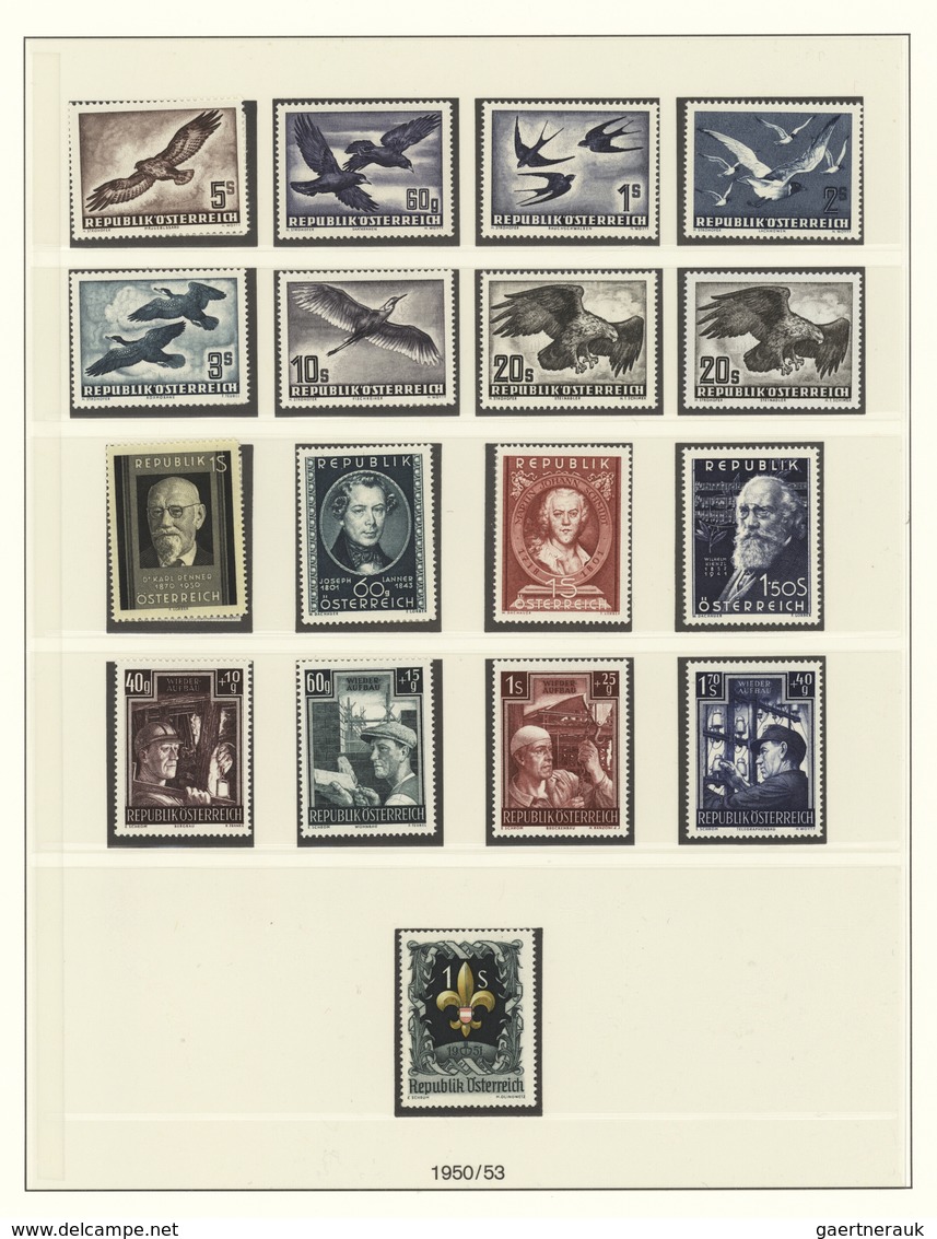 Österreich: 1945/2008, weit überkomplette Spezial-Sammlung in sechs Lindner-Falzlos-T-Ringbindern, d