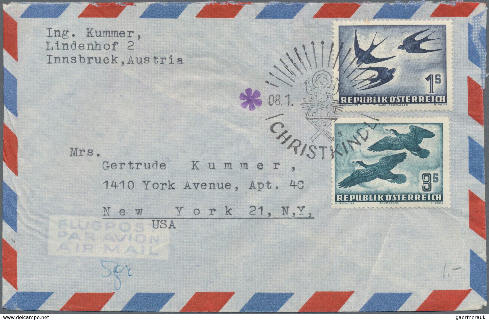 Österreich: 1950/1990. Hochwertige Belege-Sammlung CHRISTKINDL in Album. Dabei Brief vom 22.12.50, Z