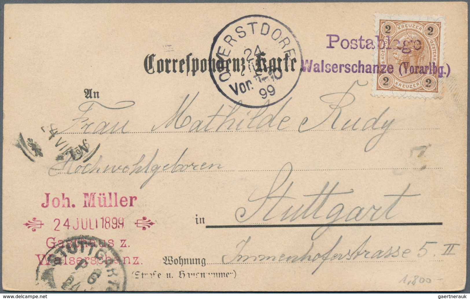 Österreich: 1844 - 1925 (ca.), Posten von etwa 110 Belegen, teils mit seltenen Entwertungen, dabei a