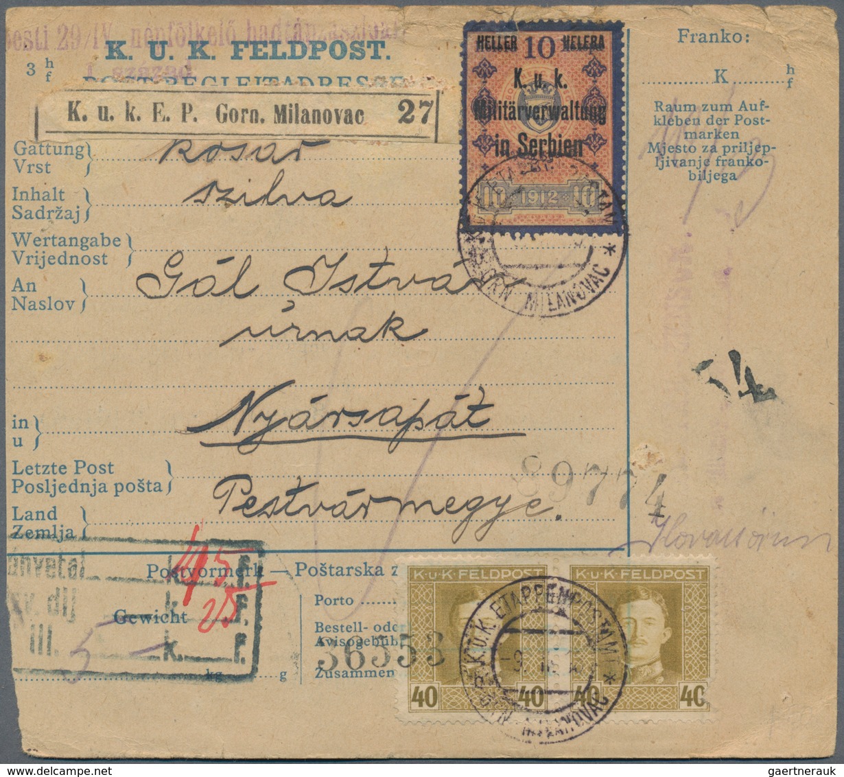 Österreichisch-Ungarische Feldpost - Allgemeine Ausgabe: 1915/1918, Partie Von 24 Feldpost-Belegen ( - Sonstige & Ohne Zuordnung