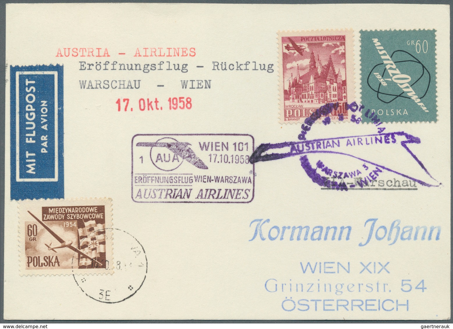 Österreich - Flugpost: 1958/1971, AUA - Austrian Airlines, Sehr Gehaltvolle überkomplette Sammlung M - Autres & Non Classés