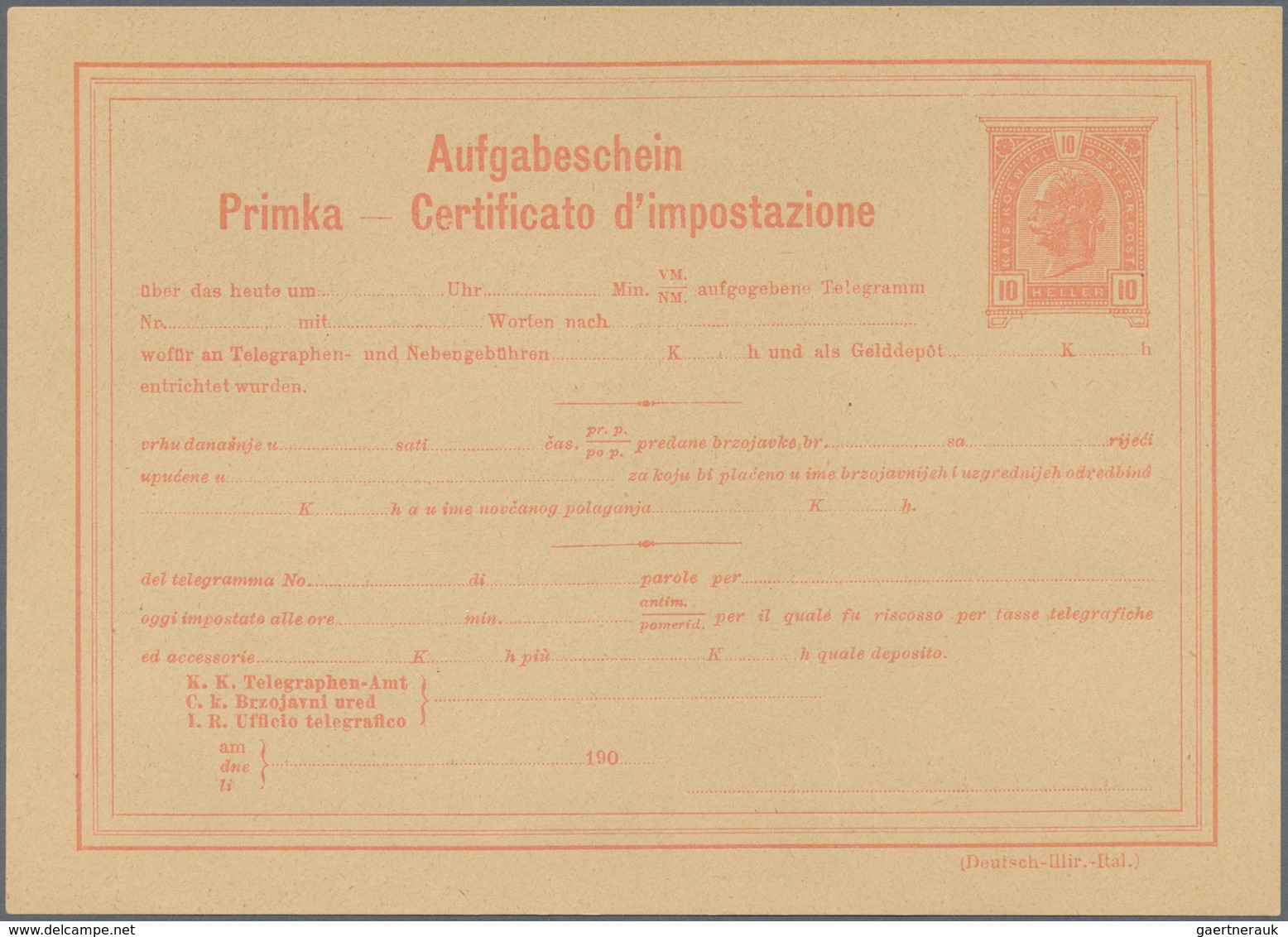 Österreich - Ganzsachen: 1880/1919 25 Ungebrauchte Telegrammaufgabescheine, Viele Mit Zweisprachigen - Otros & Sin Clasificación