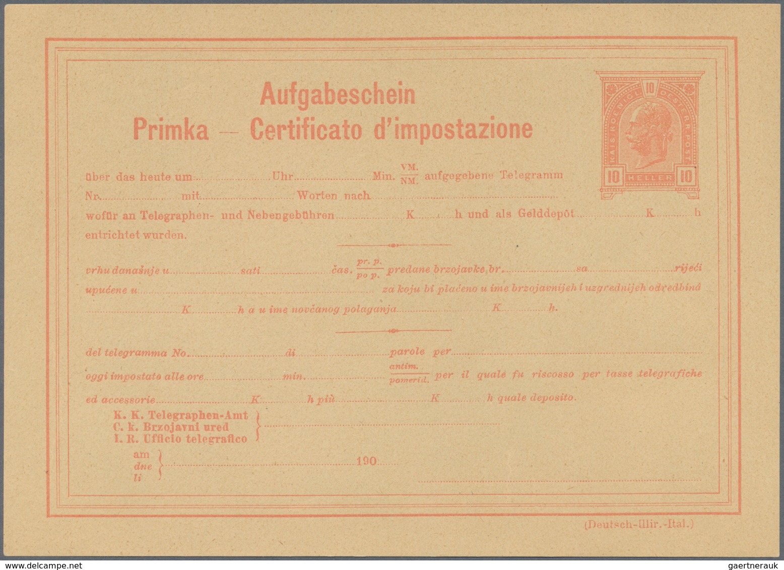 Österreich - Ganzsachen: 1880/1919 25 Ungebrauchte Telegrammaufgabescheine, Viele Mit Zweisprachigen - Sonstige & Ohne Zuordnung