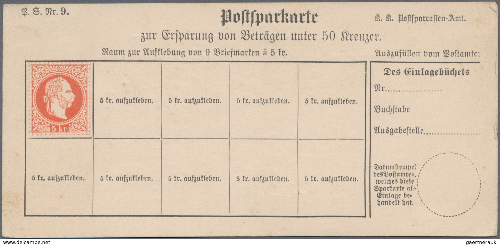 Österreich - Ganzsachen: 1883/1902 Zehn Ungebrauchte Postsparkarten Ab SK 17I Bis Zur Ausgabe In Hel - Other & Unclassified