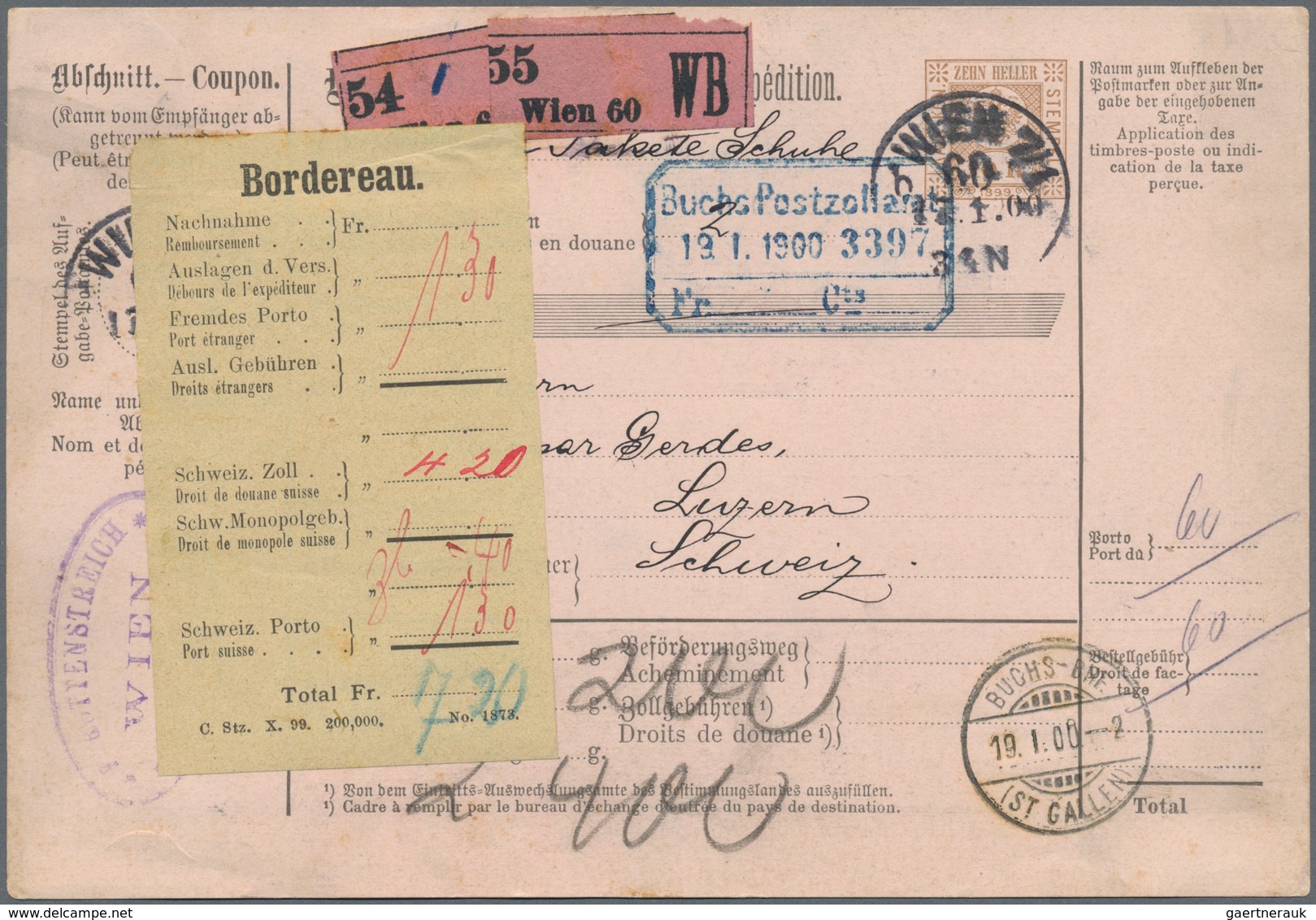 Österreich - Ganzsachen: 1900/1905, Elf Paketkarten Mit 10 Heller Werstempel, Davon 2 Stück Ungebrau - Autres & Non Classés