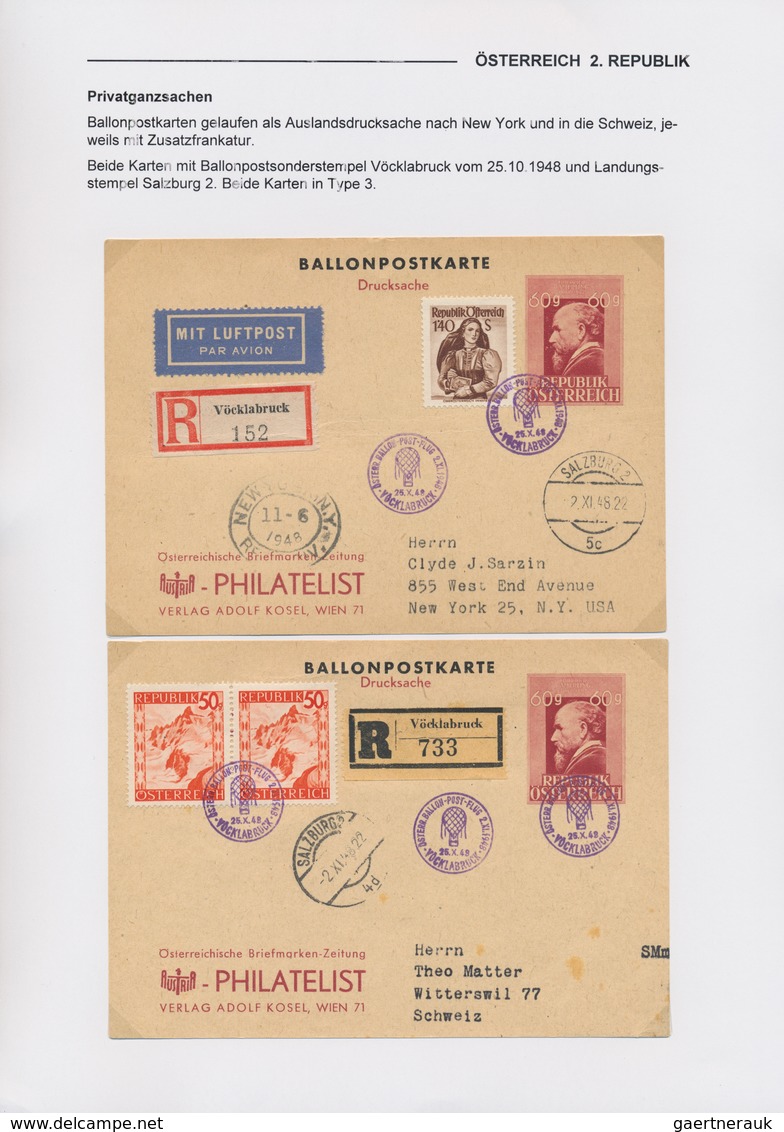 Österreich - Privatganzsachen: 1945/1951, gehaltvolle Slg. mit über 100 gebrauchten u. ungebrauchten