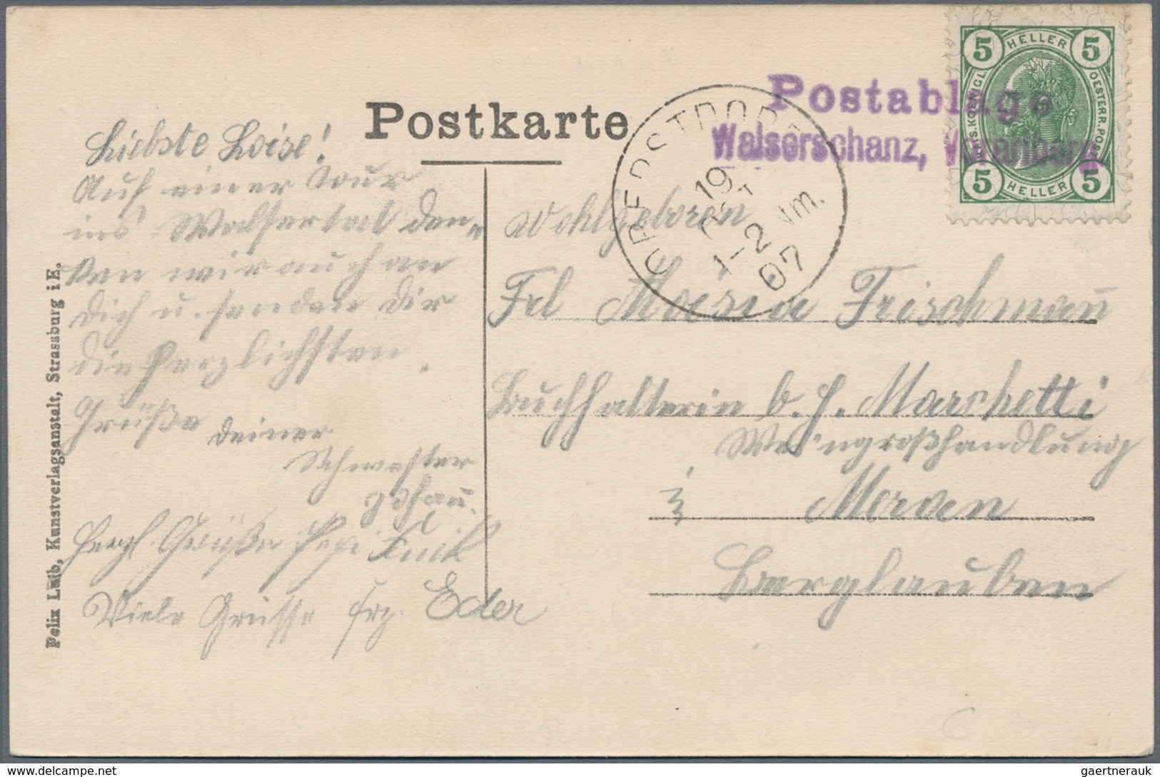 Österreich - Stempel: 1862/1911 Ca., WALSERSCHANZ, Vorarlberg, Attraktives Konvolut Mit 9 Belegen, D - Macchine Per Obliterare (EMA)