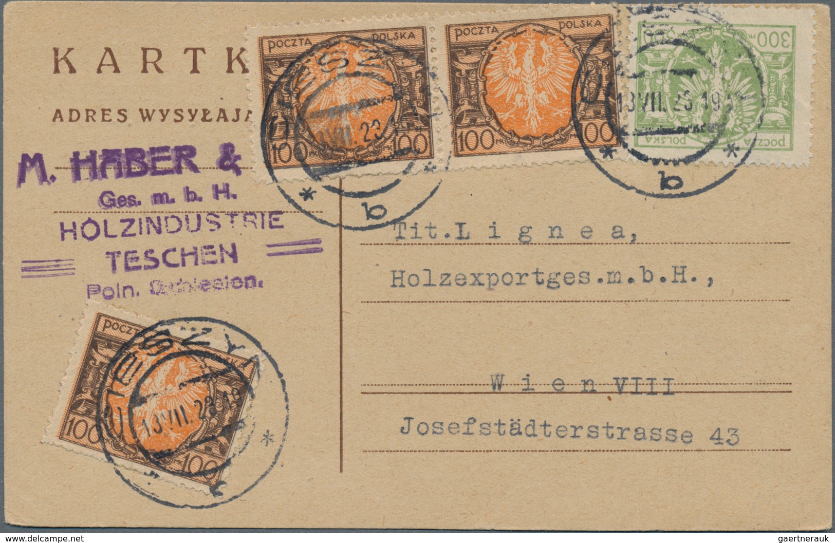 Polen: 1850/1954, Covers/cards Inc. Prephilately (7, All Warszawa To Champaign Producer Roederer Rei - Covers & Documents