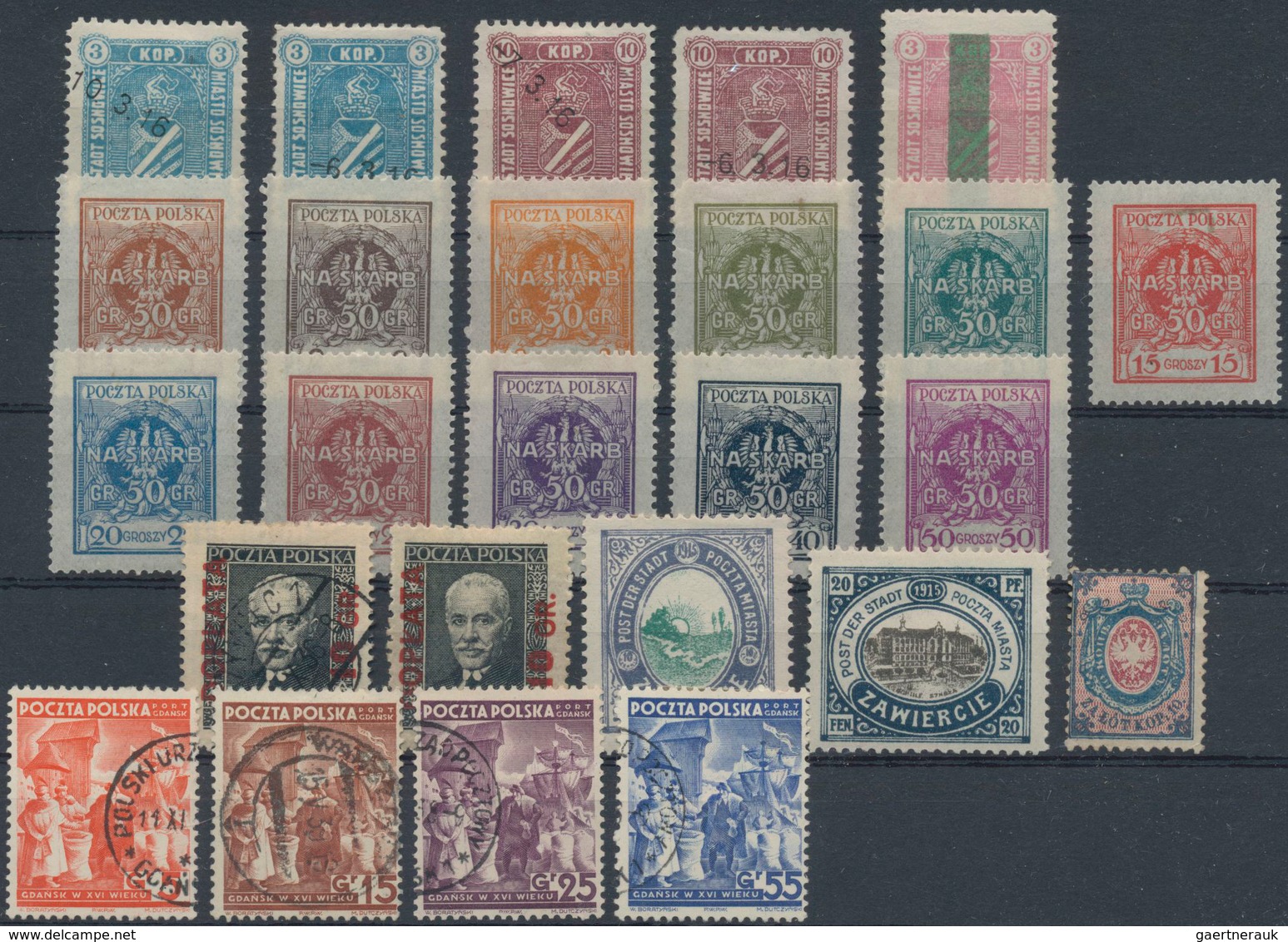 Polen: 1860/1965 (ca.), Used And Mint Accumulation In A Stockbook, From 1860 10kop. Blue/rose Unused - Covers & Documents