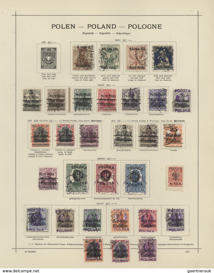 Polen: 1918/1973, Mint And Used Collection On Album Pages With Main Value In The Pre-1950 Period, Sh - Brieven En Documenten