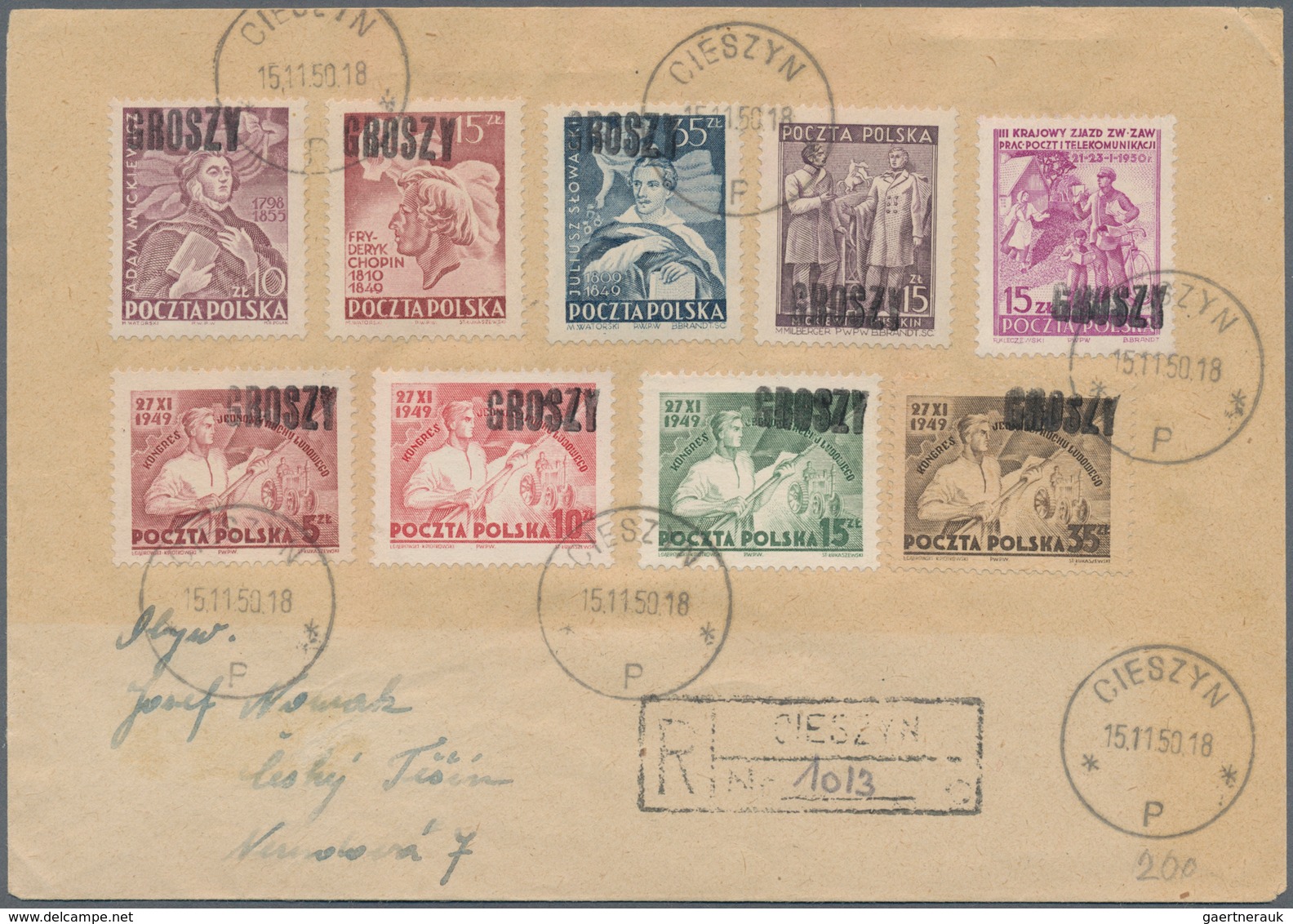 Polen: 1950/1951, Groszy-Overprints, Collection Of More Than 290 Covers And Many Used Stamps And Pie - Brieven En Documenten