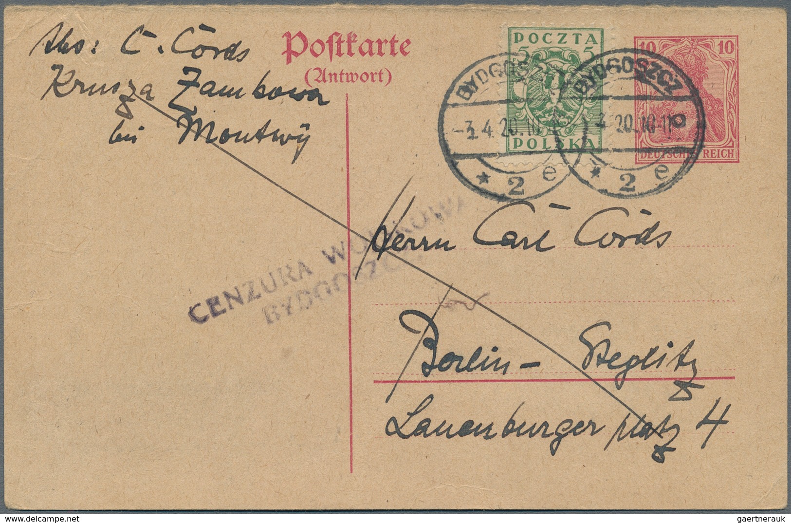 Polen - Besonderheiten: 1919/1920, Attractive Group Of 7 Covers/cards With MIXED FRANKING Germany + - Andere & Zonder Classificatie