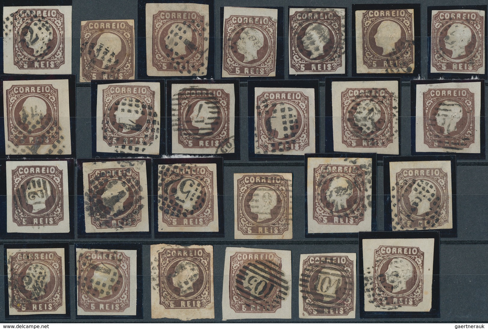 Portugal: 1862, Luis I. 5 R. Brown, Lot Of Ca. 150 Used Copies , Many With A Good Margin, Different - Autres & Non Classés