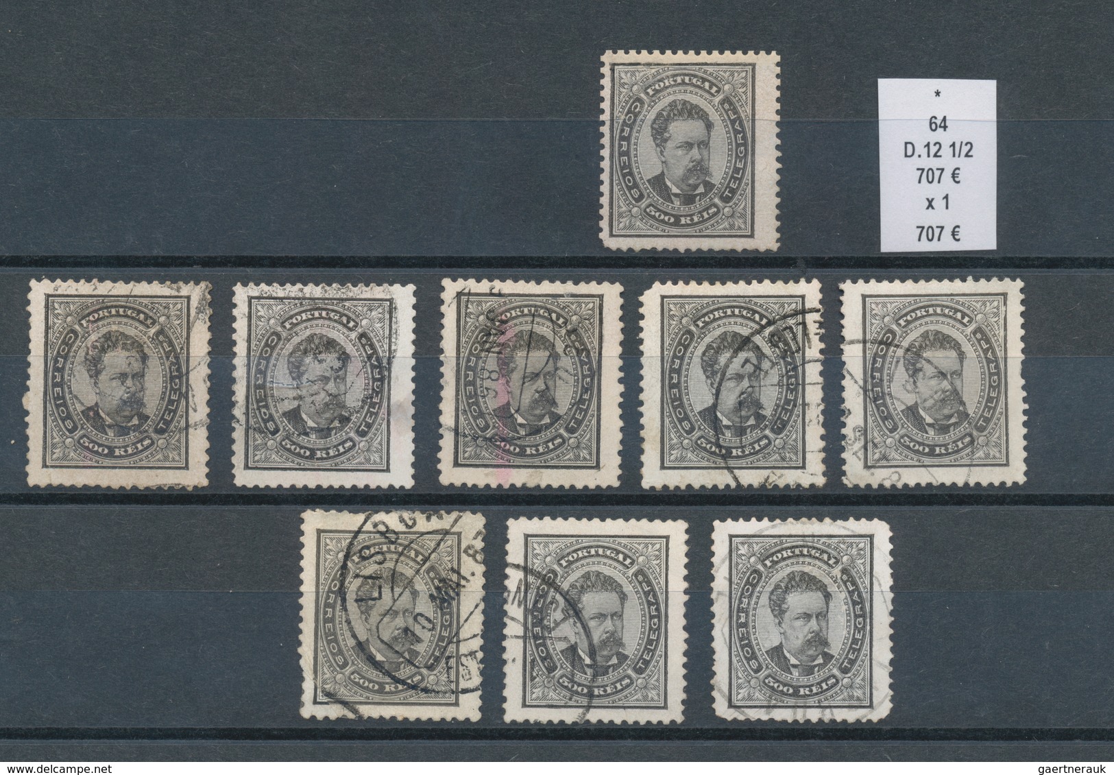 Portugal: 1880/1887, Lot Ex Mi No. 53/64, In Total More Than 180 Used And 8 Unused Stamps Including - Autres & Non Classés