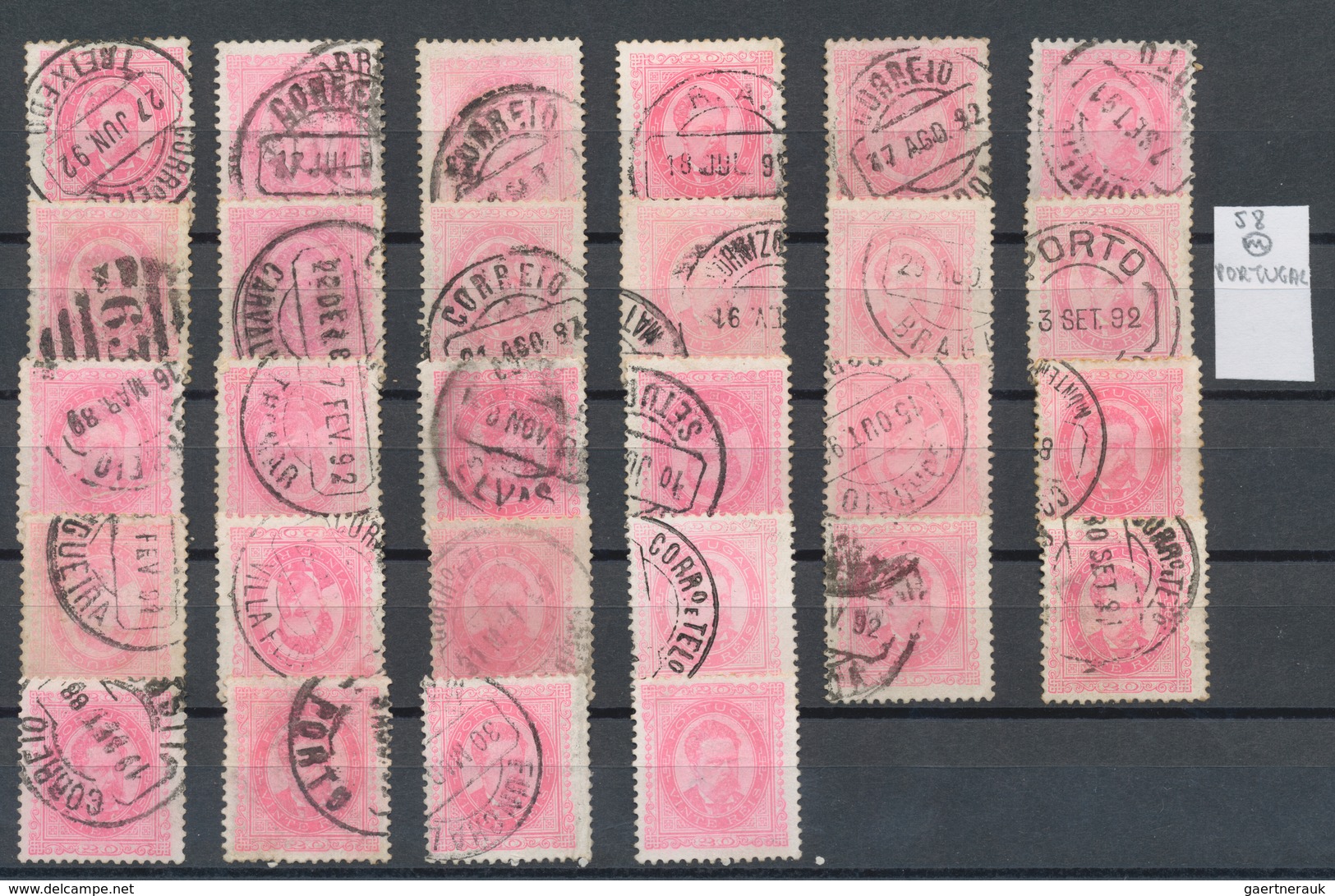 Portugal: 1880/1887, Lot Ex Mi No. 53/64, In Total More Than 180 Used And 8 Unused Stamps Including - Autres & Non Classés