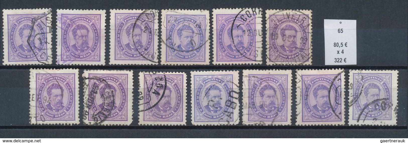 Portugal: 1880/1887, Lot Ex Mi No. 53/64, In Total More Than 180 Used And 8 Unused Stamps Including - Sonstige & Ohne Zuordnung