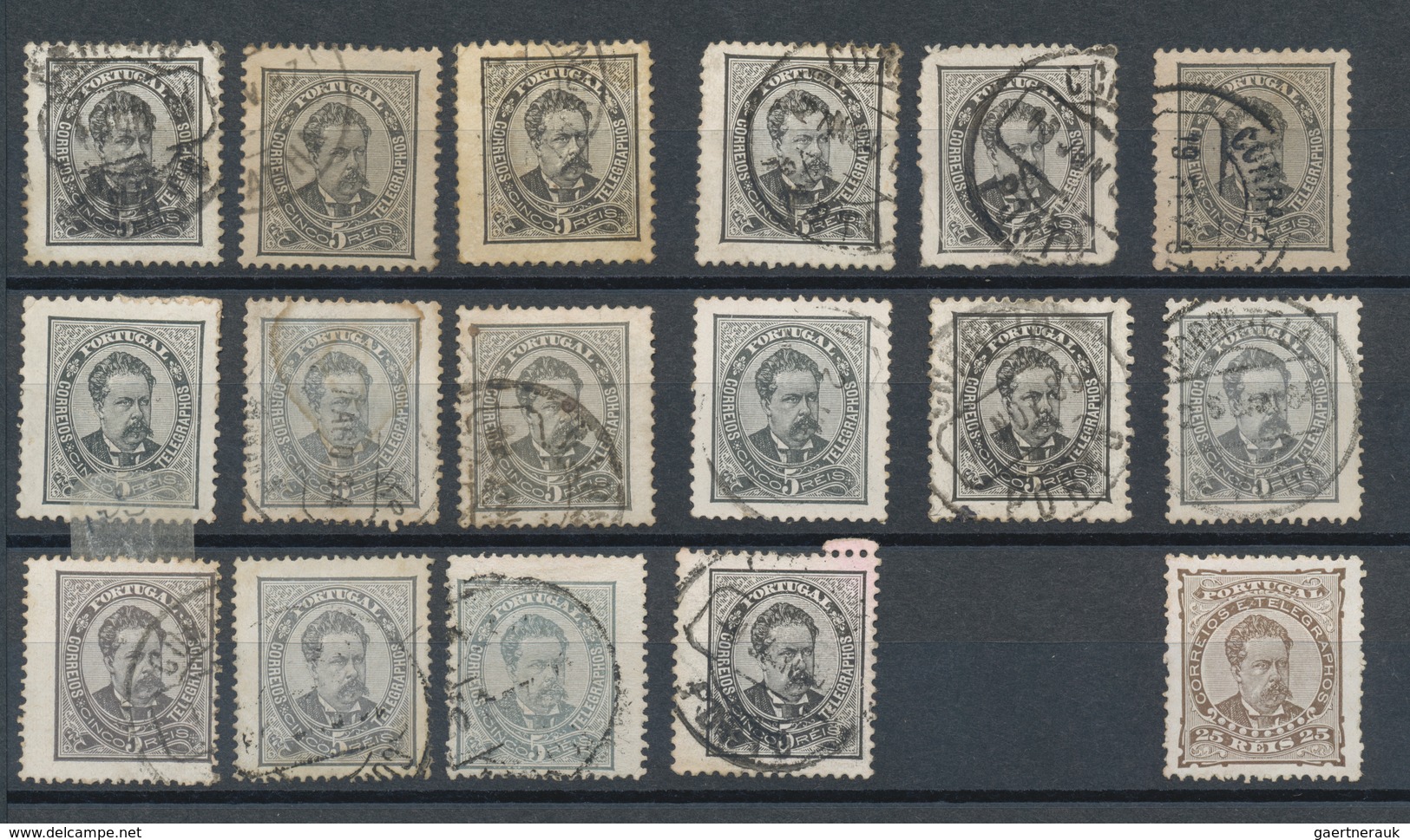 Portugal: 1880/1887, Lot Ex Mi No. 53/64, In Total More Than 180 Used And 8 Unused Stamps Including - Other & Unclassified