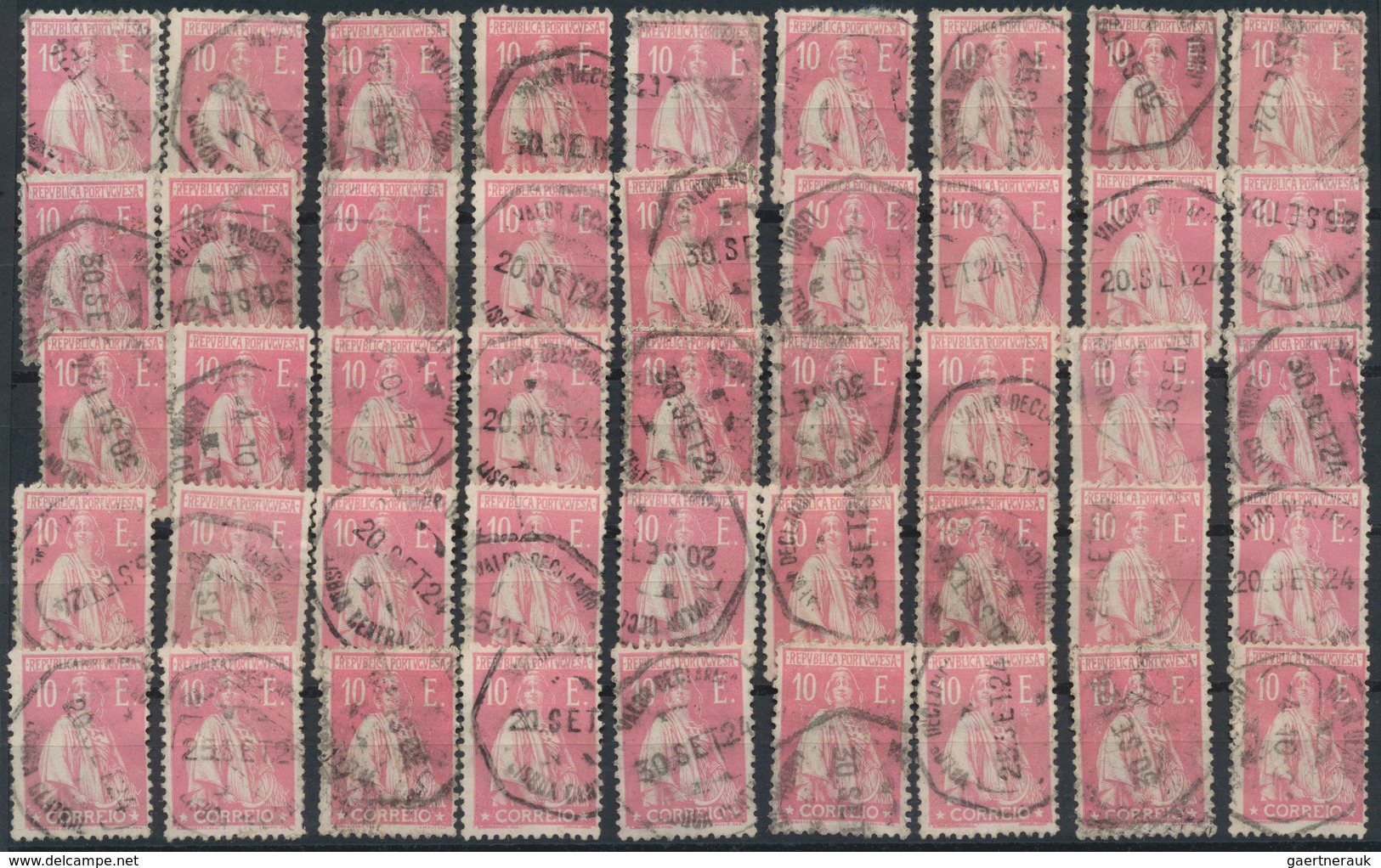 Portugal: 1924, Ceres 10e. Rose, Lot Of 85 Commercially Used Copies (usual Signs Of Postal Wear As T - Altri & Non Classificati