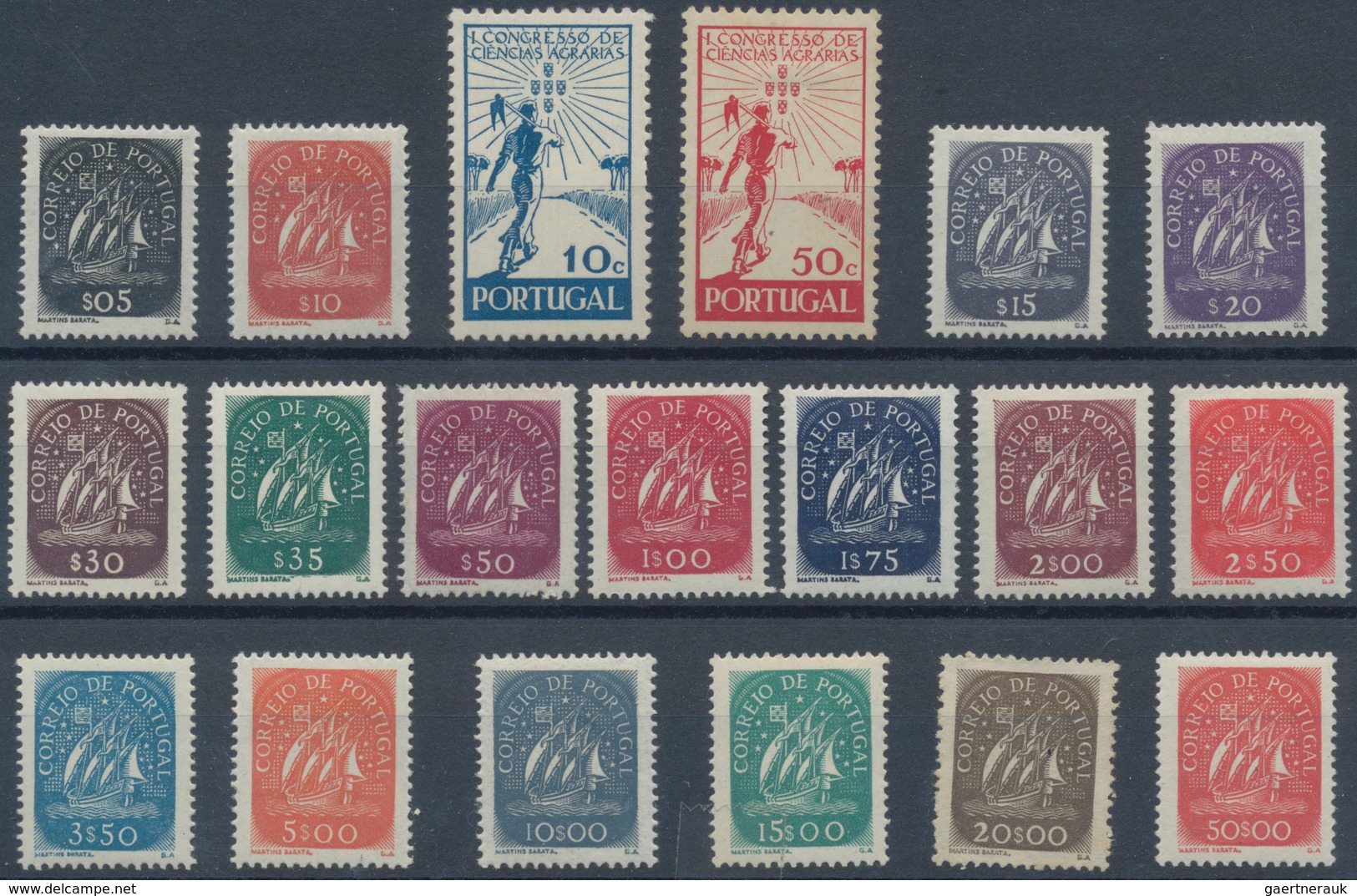 Portugal: 1943, Ten Complete Year Sets Mostly Mint Mounted, A Few Stamps Even Mint Never Hinged. (Mi - Otros & Sin Clasificación