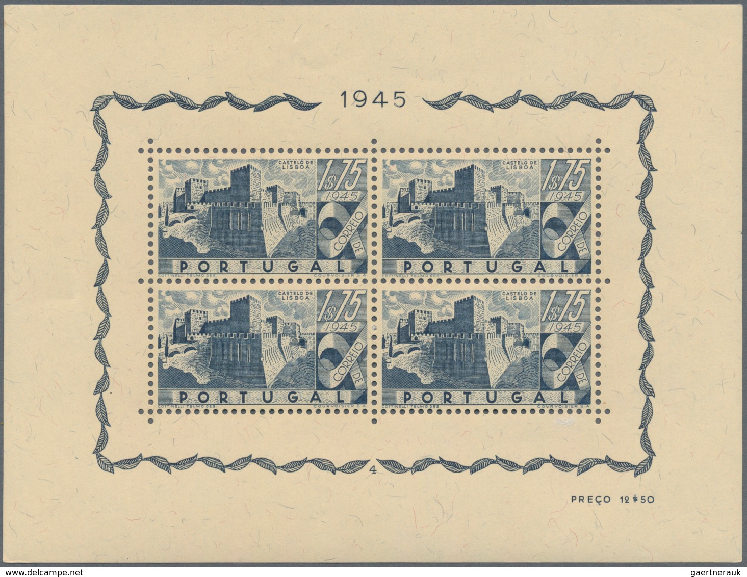 Portugal: 1946, Portuguese Castles Lot With Seven Miniature Sheets, Mint Never Hinged, Mi. € 1.680,- - Sonstige & Ohne Zuordnung