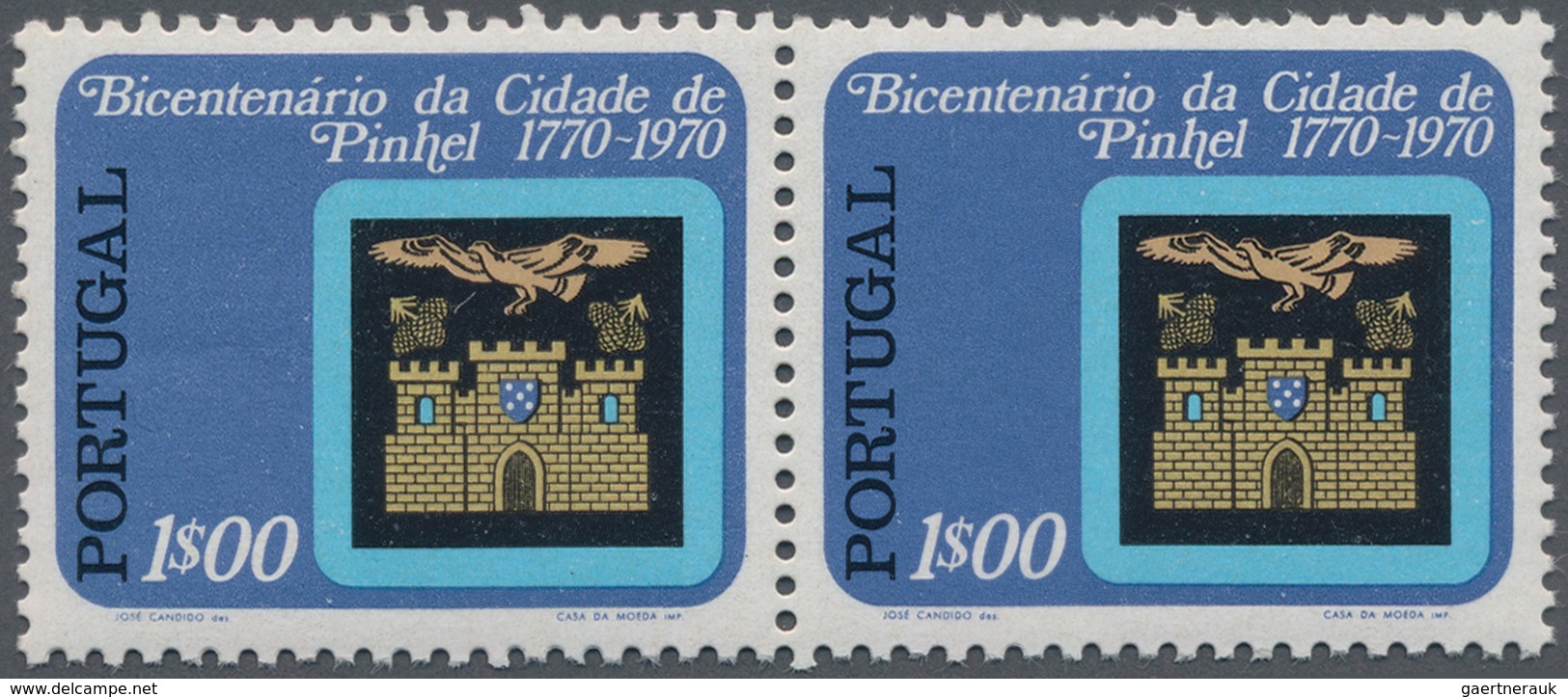 Portugal: 1972, 200 Years City Of Pinhel 1esc. (coat Of Arms) Perf. 12 X 12½ In A Lot With 11 Stamps - Other & Unclassified