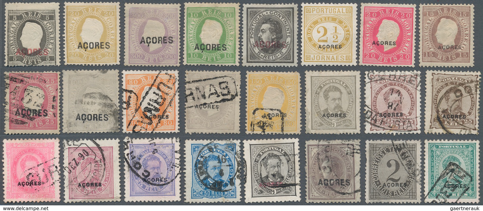 Portugal - Azoren: 1871 - 1890, 24 Values Unused And Used, Various Condition, Partly Thin Spots. - Azoren