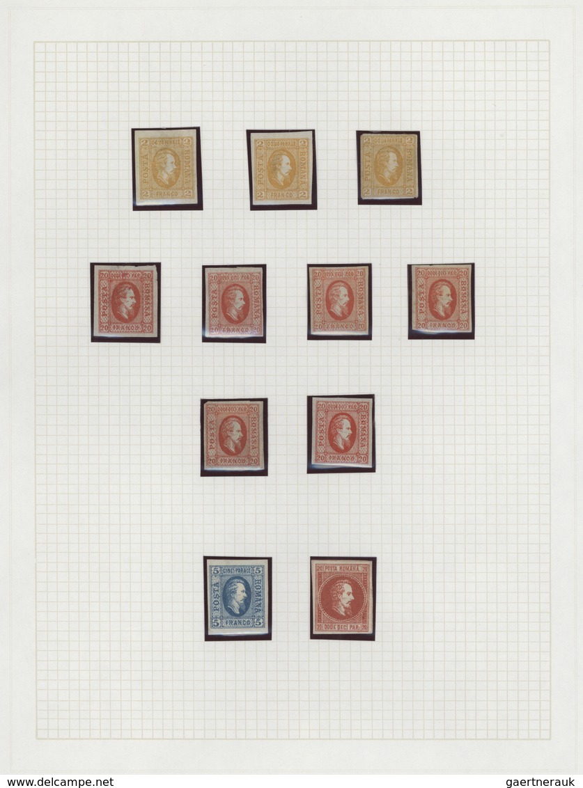 Rumänien: 1858/1872, Used And Mint Collection Of 124 Classic Stamps, Slightly Varied Condition, Neat - Oblitérés