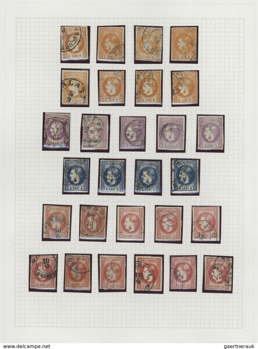 Rumänien: 1858/1872, Used And Mint Collection Of 124 Classic Stamps, Slightly Varied Condition, Neat - Gebruikt