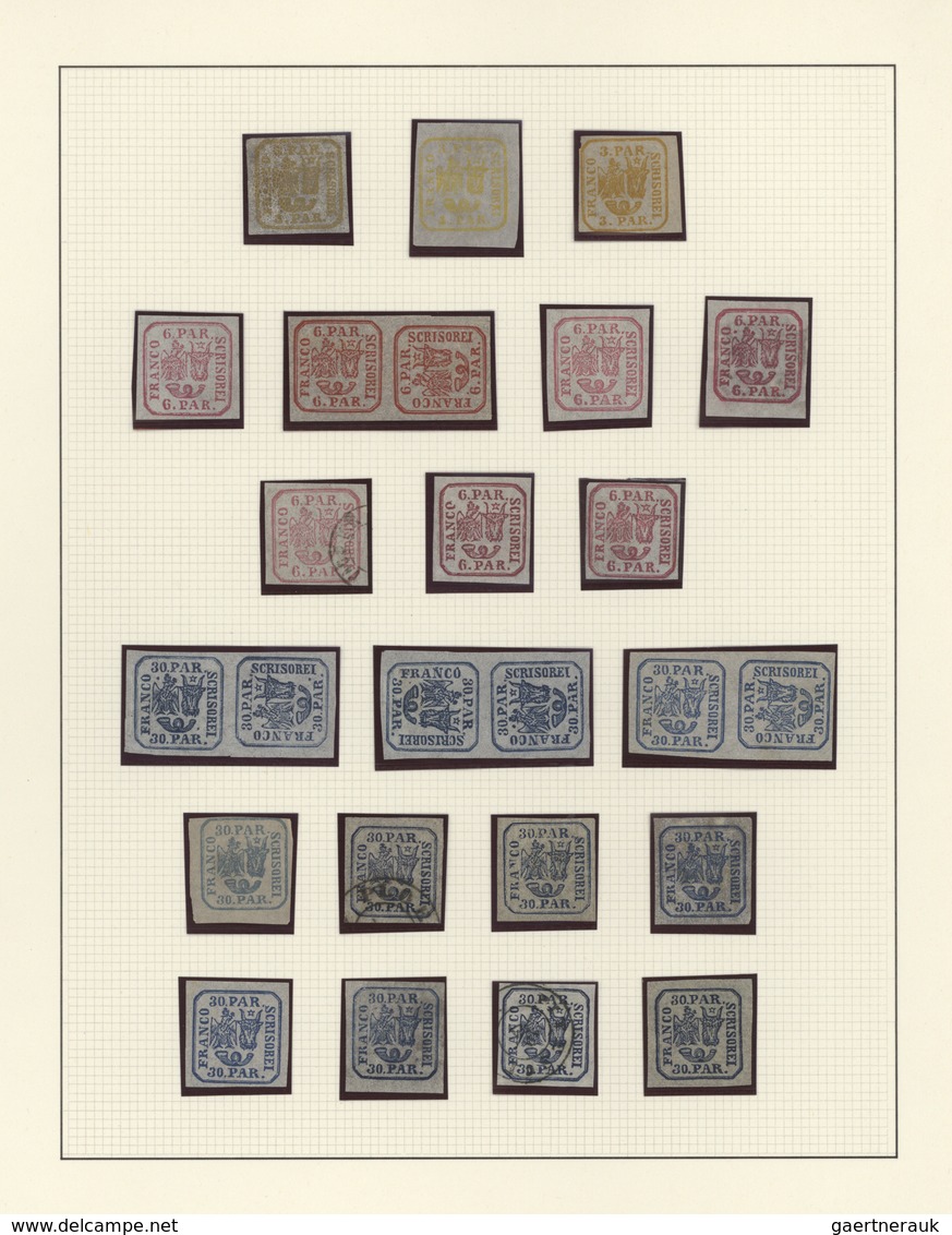Rumänien: 1862/1864, Coat Of Arms, Mint And Used Collection Of 39 Stamps Neatly Arranged On Album Pa - Used Stamps