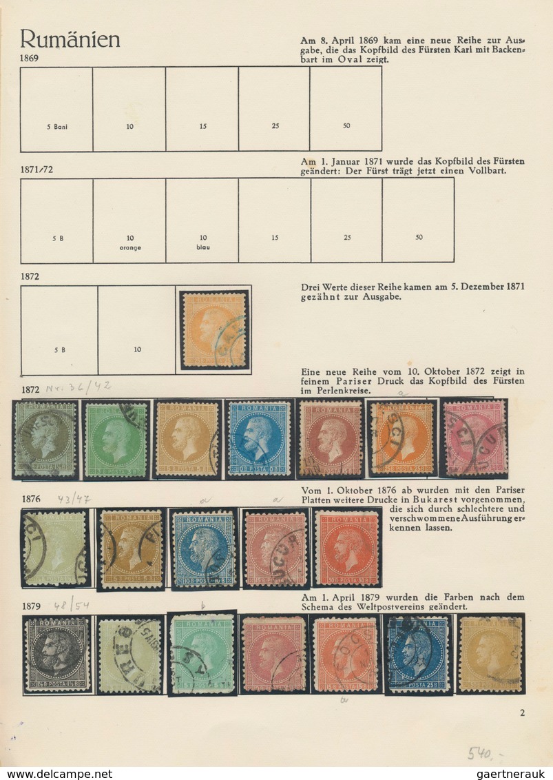 Rumänien: 1862/1946, Sammlung In 4 Sprechenden Behrensalben Mit Verschiedenen Ausgaben. Gesammelt Wu - Used Stamps