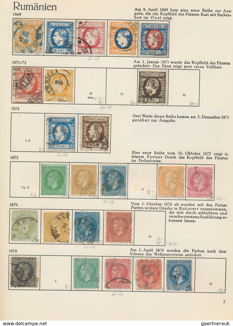 Rumänien: 1862/1959, Used And Mint Collection In Seven "Behrens" Albums, Well Collected From Classic - Used Stamps