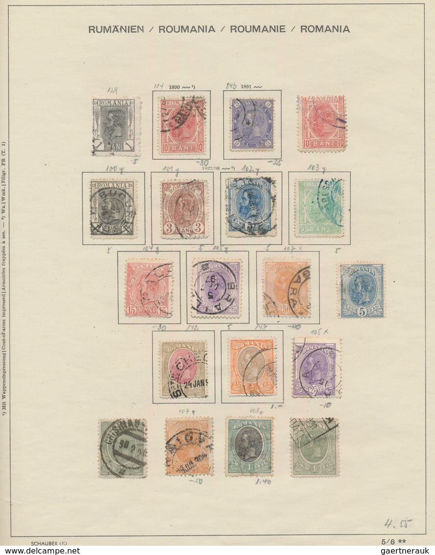 Rumänien: 1862/1992, Used Collection In Two Schaubek Albums, From Some Classic Stamps And Well Colle - Gebruikt