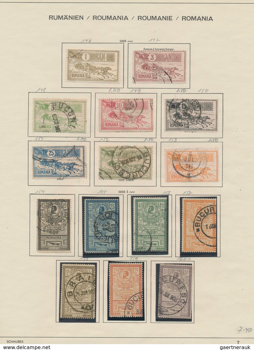 Rumänien: 1862/1992, Used Collection In Two Schaubek Albums, From Some Classic Stamps And Well Colle - Gebruikt