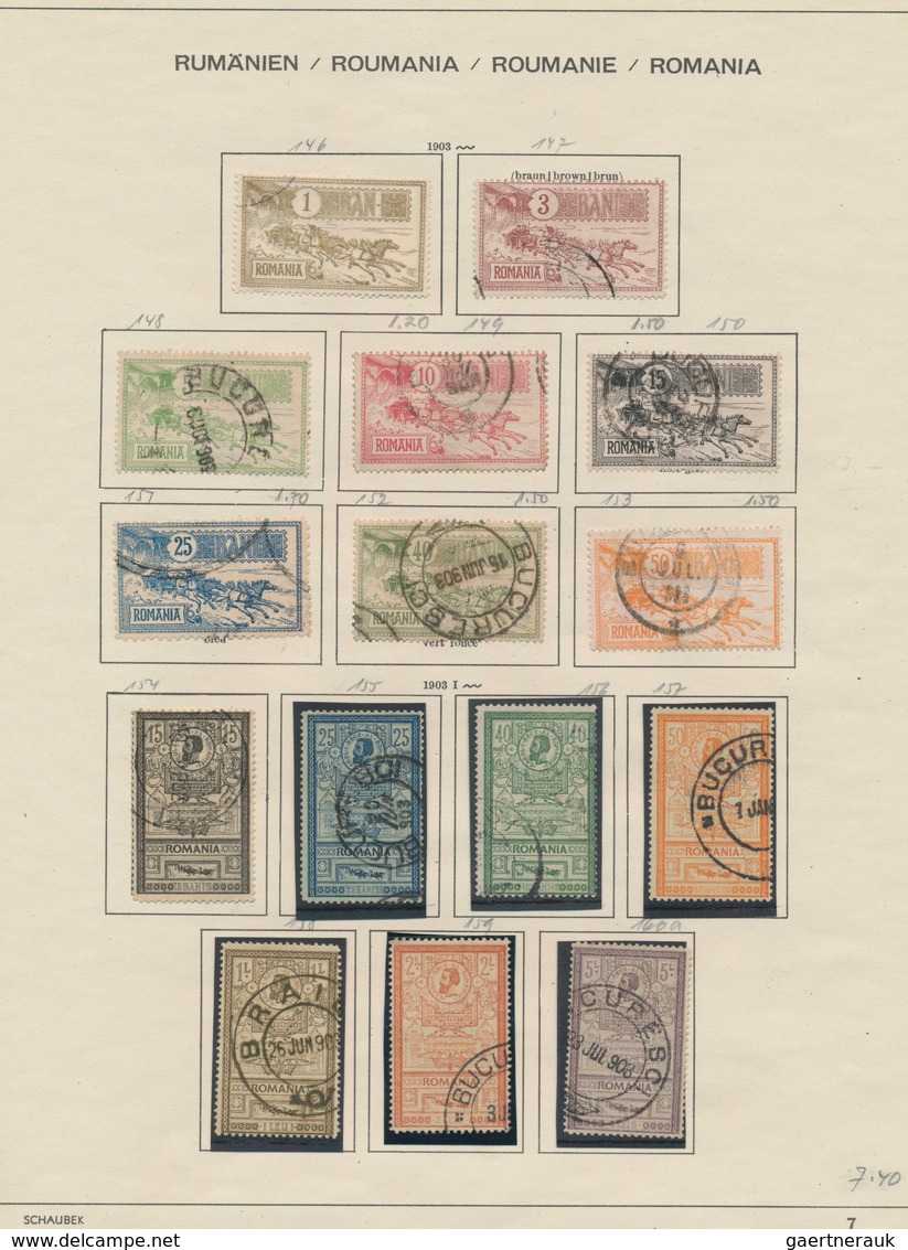 Rumänien: 1862/1992, Used Collection In Two Schaubek Albums, From Some Classic Stamps And Well Colle - Oblitérés