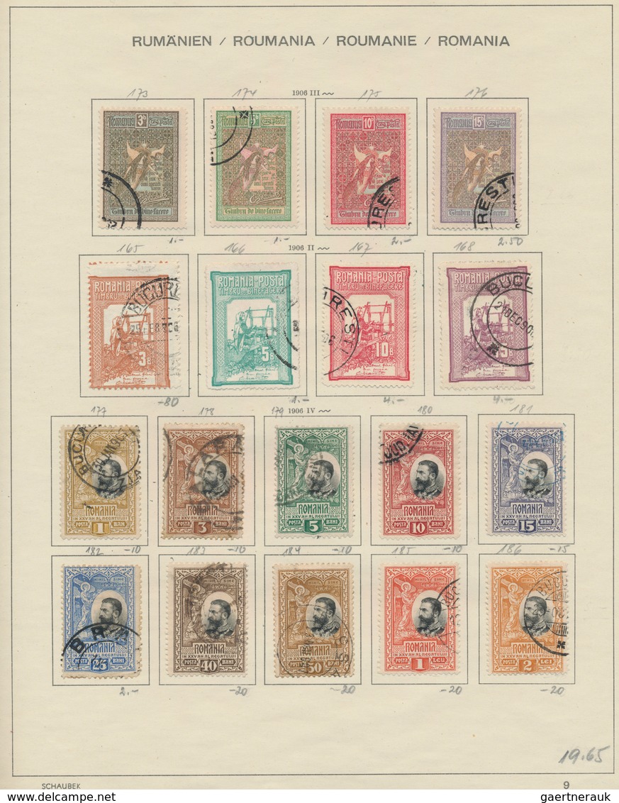 Rumänien: 1862/1992, Used Collection In Two Schaubek Albums, From Some Classic Stamps And Well Colle - Used Stamps