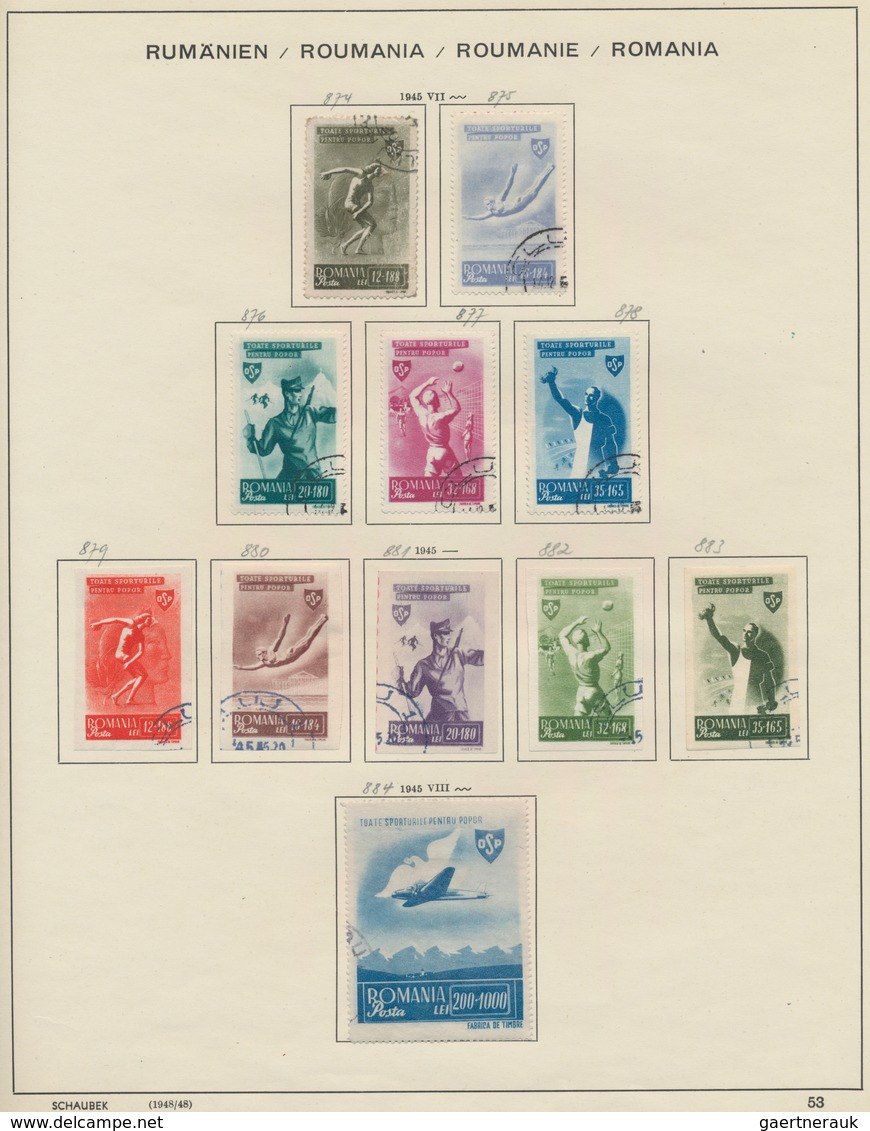 Rumänien: 1862/1992, used collection in two Schaubek albums, from some classic stamps and well colle