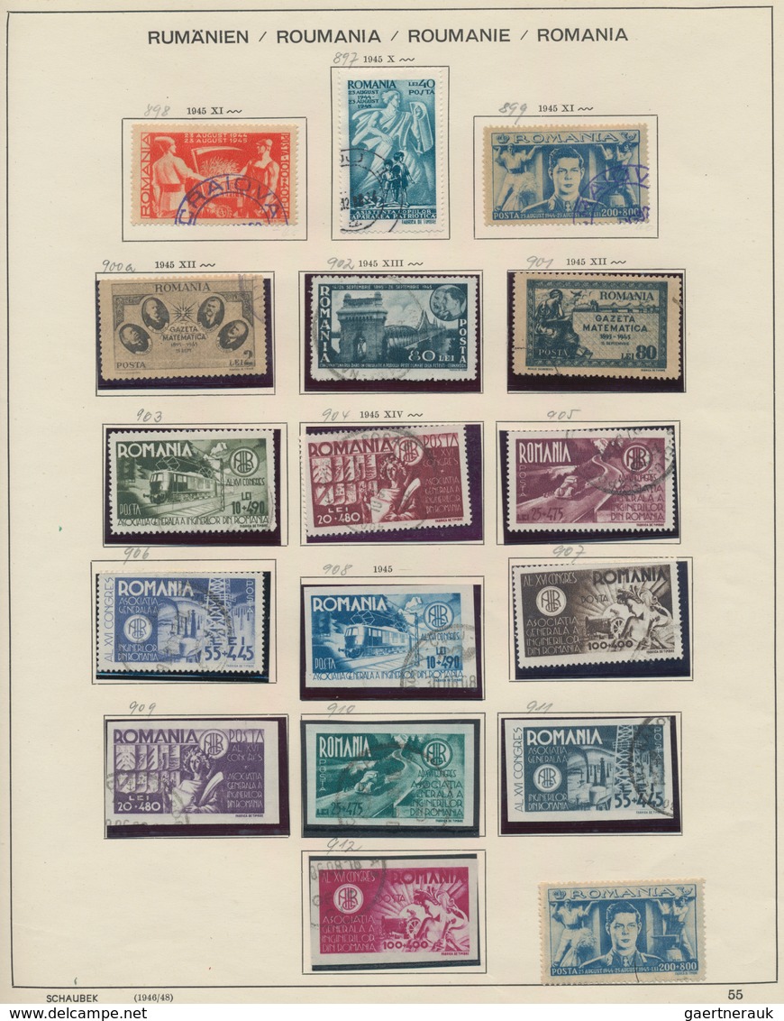 Rumänien: 1862/1992, used collection in two Schaubek albums, from some classic stamps and well colle