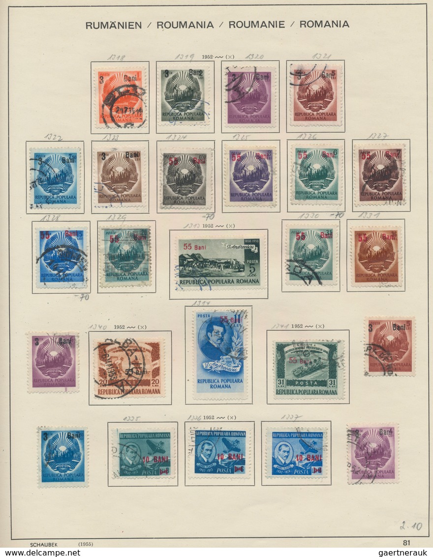 Rumänien: 1862/1992, used collection in two Schaubek albums, from some classic stamps and well colle