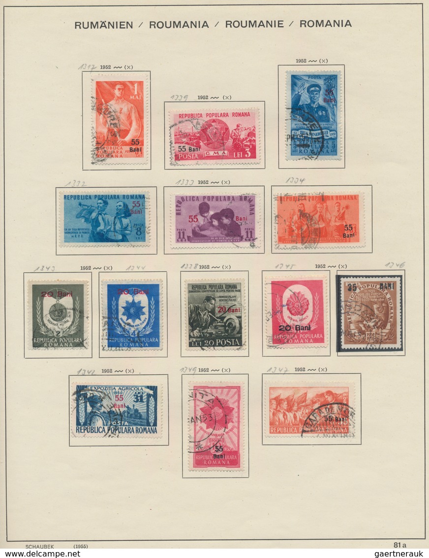 Rumänien: 1862/1992, used collection in two Schaubek albums, from some classic stamps and well colle