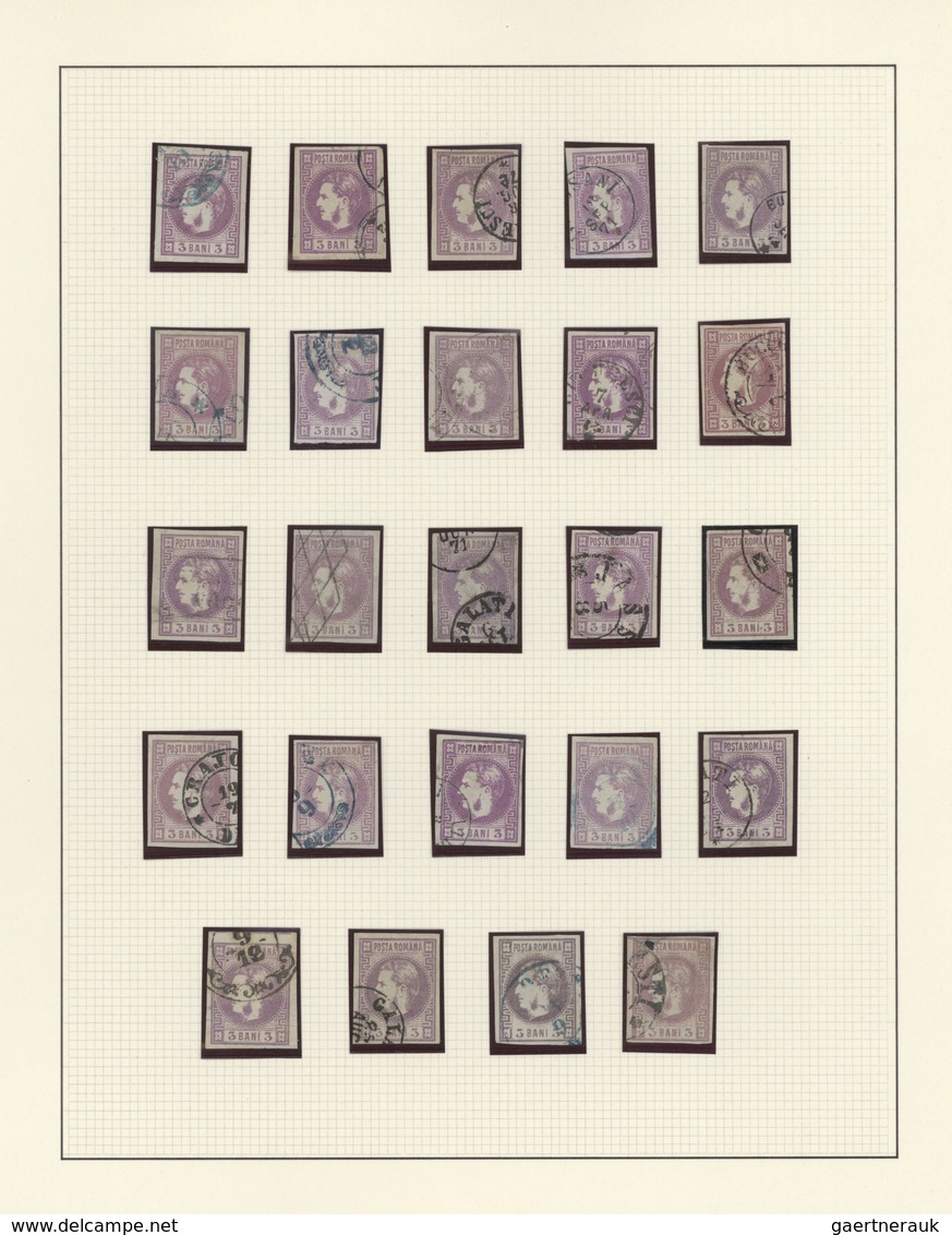 Rumänien: 1868, Carol Heads Imperforate, Used Collection Of 161 Stamps Neatly Arranged On Album Page - Used Stamps