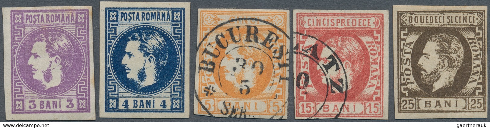 Rumänien: 1868/1871, Carol Heads, Mint And Used Assortment Of 20 Stamps. Michel Nos. 17/28 Ex - Gebruikt